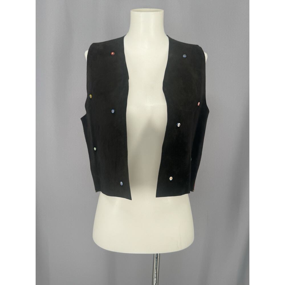 Vtg Henry Beguelin Suede Vest S Millefiori Beads Limted Edition Western Luxury